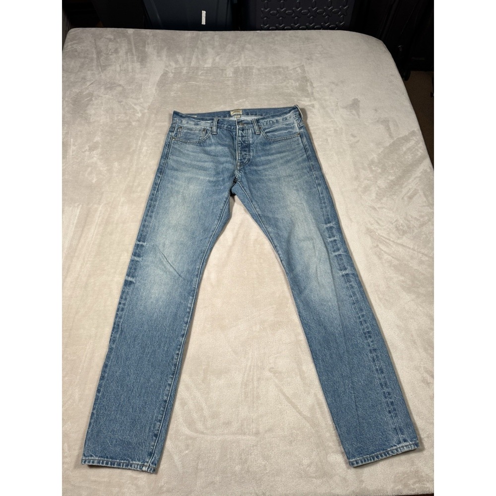 J Crew Selvedge Jeans Men 29x32 Blue Japanese Kaihara Denim 484 Button Fly Slim